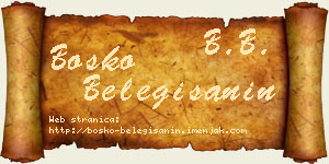 Boško Belegišanin vizit kartica